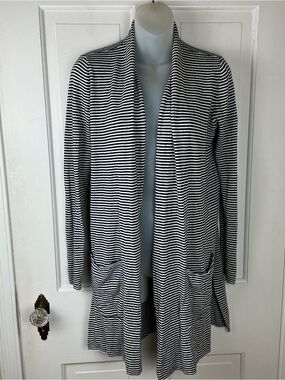 LOFT Linen Long Open Cardigan Size M